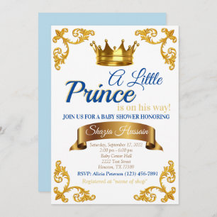 Invitation du Baby shower Royal Prince
