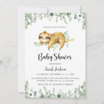 Invitation du Baby shower Sloth