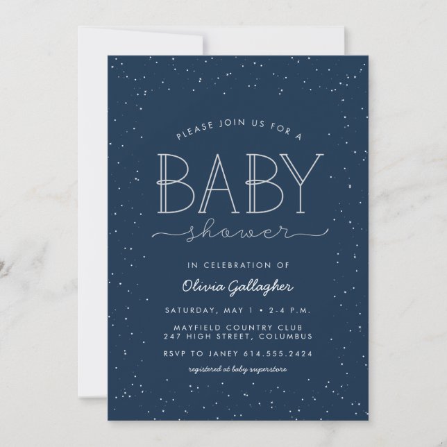 Invitation du baby shower Star (Devant)