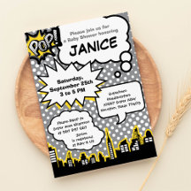 Invitation du Baby shower Superhero