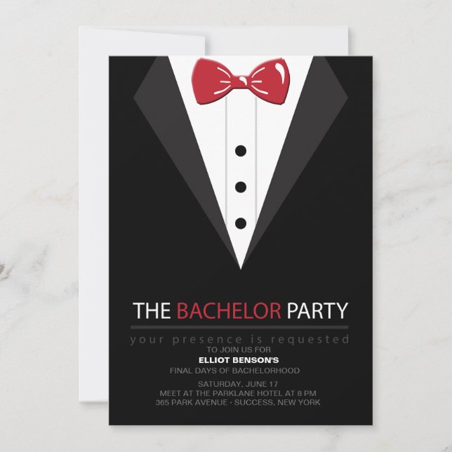 Invitation du Bachelor Party (Devant)