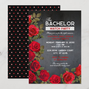 Invitation du Bachelor Watch Party, 5" x 7" (noir)