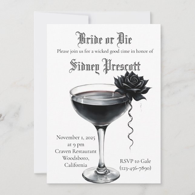 Invitation du Bachelorette Party "Mariée ou mouran (Devant)