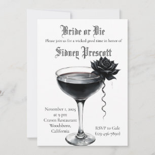Invitation du Bachelorette Party "Mariée ou mouran