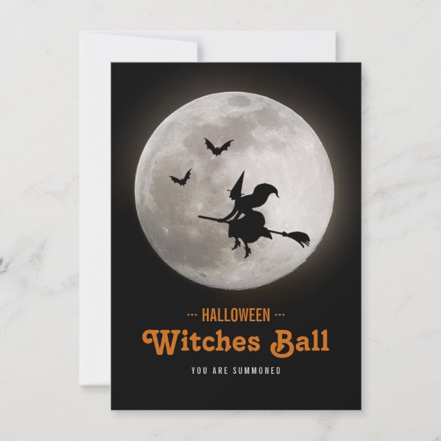 Invitation du bal des sorcières d'Halloween (Devant)