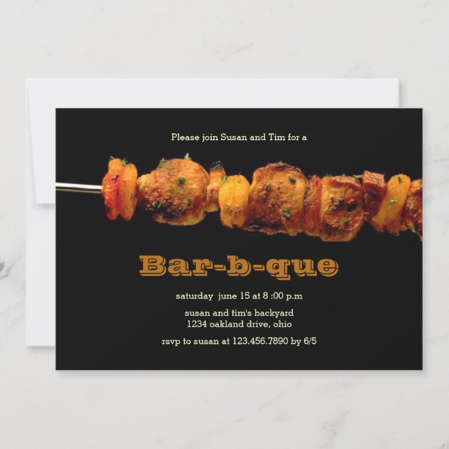 Invitation du barbecue/barbecue (Devant)