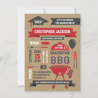 Invitation du barbecue de gradation rustique II