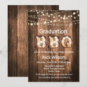 Invitation du barbecue Rustique