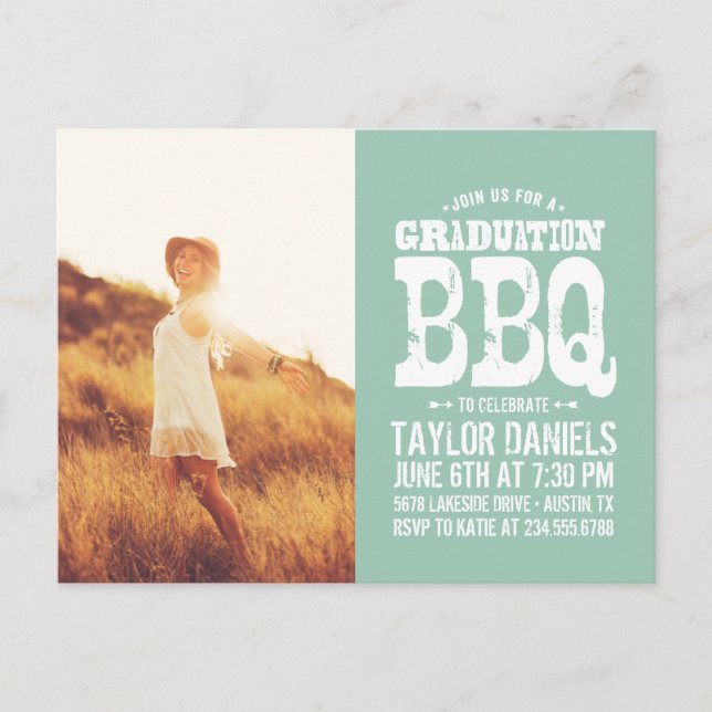 Invitation du barbecue Rustique | Couleurs modifia (Devant)
