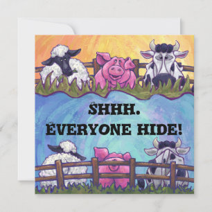 Invitation du Barnyard Animal Surprise Party