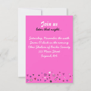 Invitation du Bat mitzvah Abstact Tree of Life