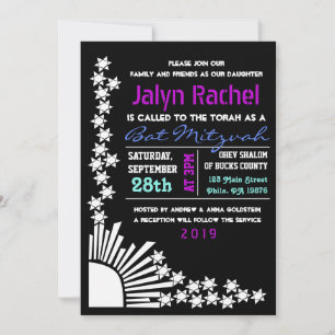 Invitation du Bat mitzvah de barre de CRÉATION