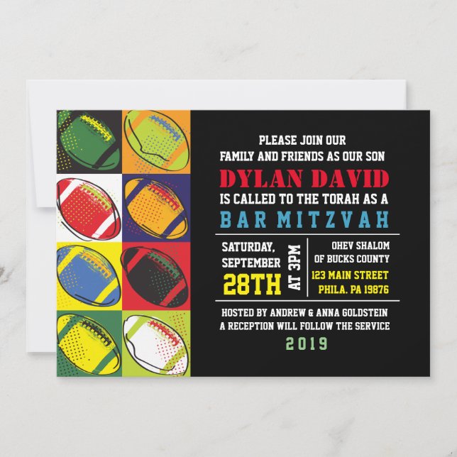 Invitation du Bat mitzvah de la barre à thème du f (Devant)