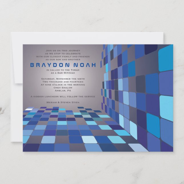 Invitation du Bat mitzvah de la barre numérique SO (Devant)