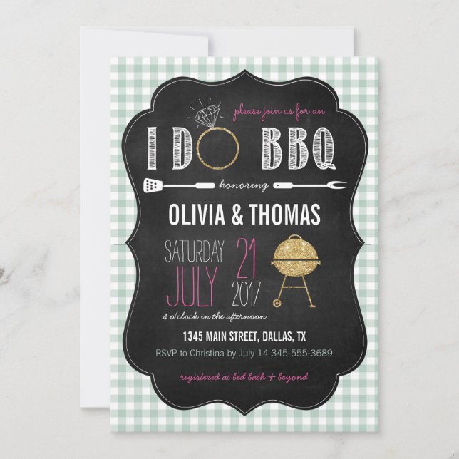 Invitation du BBQ Engagement Party (Devant)