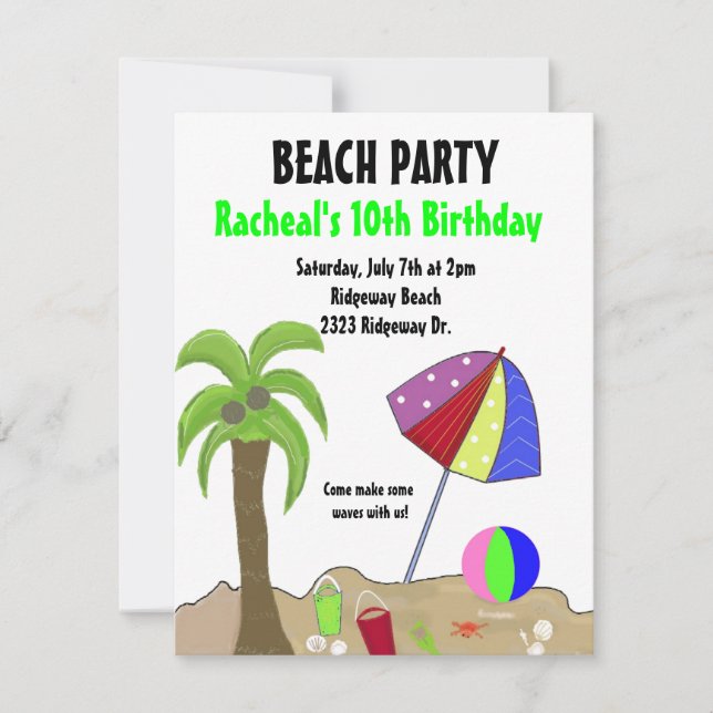 Invitation du Beach Party (Devant)