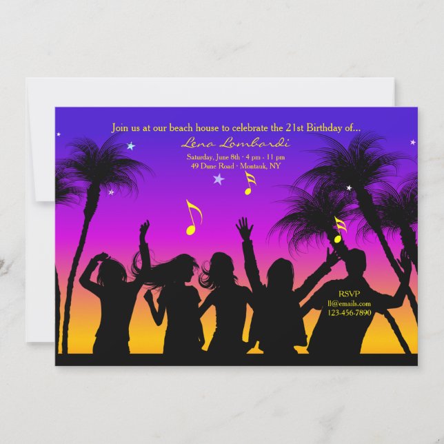 Invitation du Beach Party (Devant)