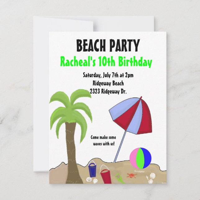 Invitation du Beach Party (Devant)