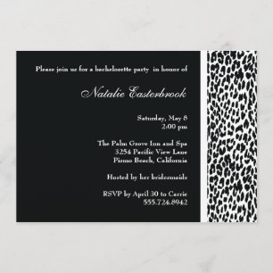 Invitation du Black Leopard Bachelorette Party