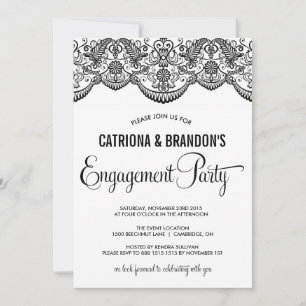 Invitation du Black Marocain Lace Engagement Party