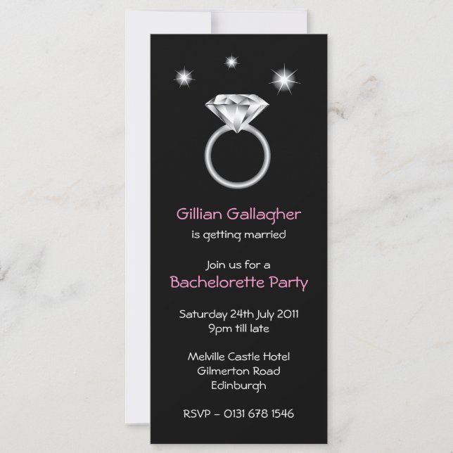 Invitation du Bling Ring Bachelorette Party (Devant)