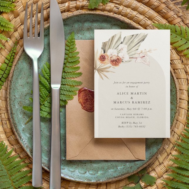 Invitation du Boho Floral Engagement Party (Créateur téléchargé)