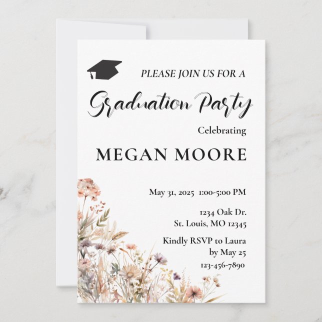 Invitation du Boho Floral Party (Devant)