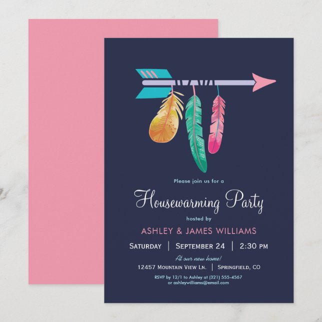 Invitation du Boho Houseclimate Party (Devant / Derrière)