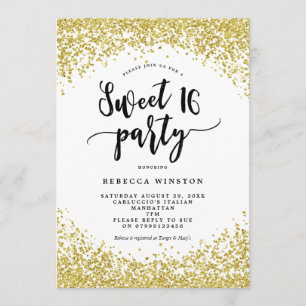invitation du bonbon 16 à confettis de parties