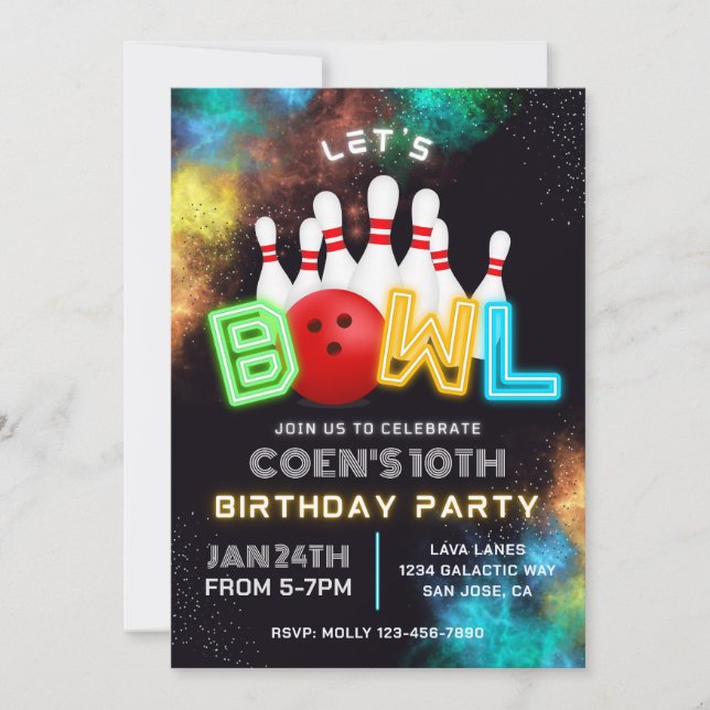 Invitation du Bowling Party | Invitations de quill (Devant)