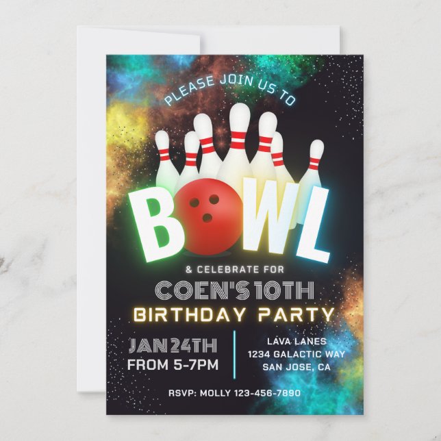 Invitation du Bowling Party | Invitations de quill (Devant)