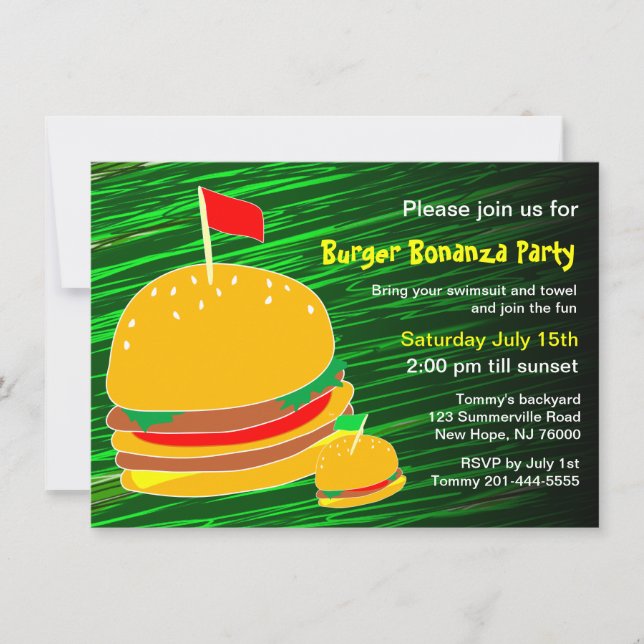 Invitation du Burger Bonanza Party (Devant)