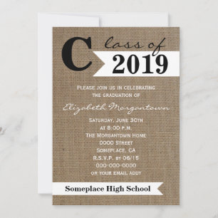 Invitation du Burlap Graduation Party