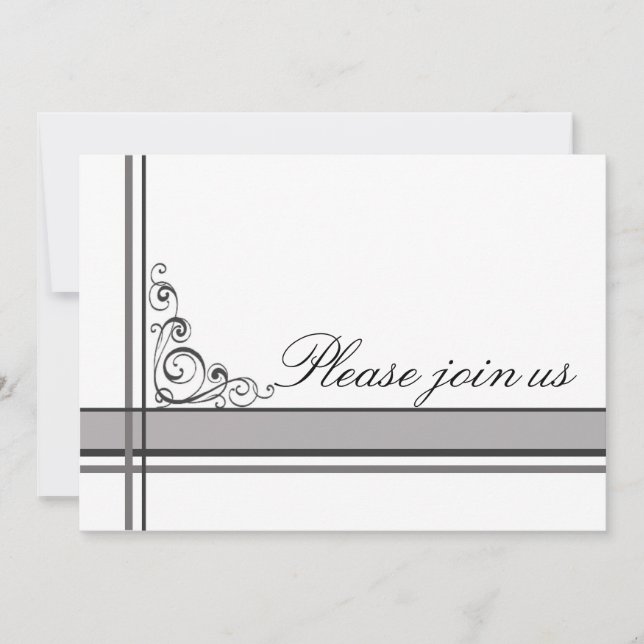 Invitation du Business Party Blanc Gris noir (Devant)