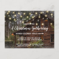 Invitation du Cabine de Noël Rustic Log