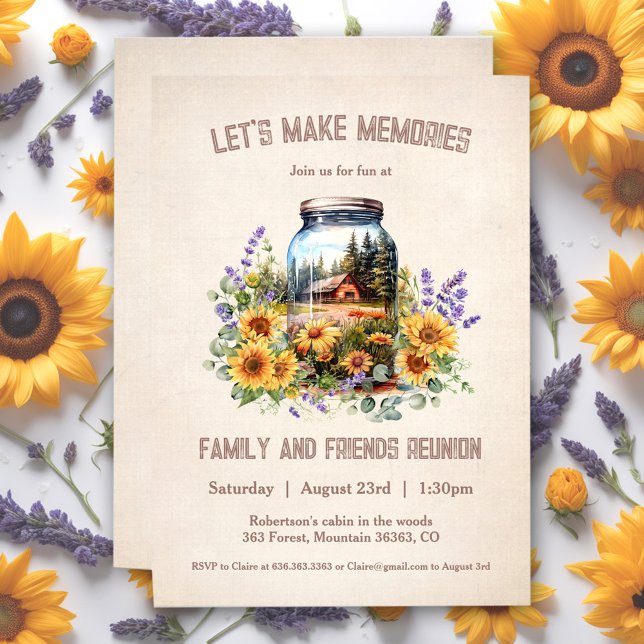 Invitation du Cabine forestier de la Réunion famil (Family Reunion Forest Cabin Invitation)