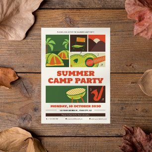 Invitation du camp d'été Retro