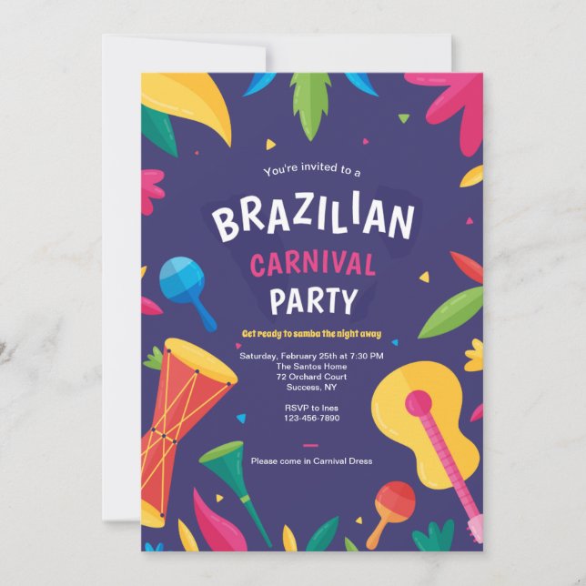 Invitation du carnaval brésilien (Devant)