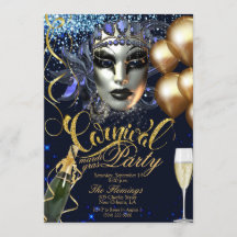 invitation du carnaval de mardi gras