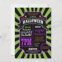 Invitation du Carnaval noir et vert de la fête d'H