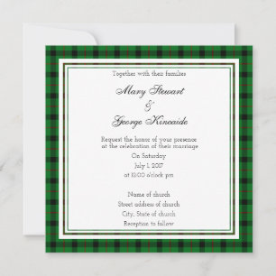 Invitation du Carré Mariage écossais Kincaide