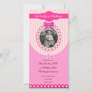 Invitation du Carte photo princesse rose