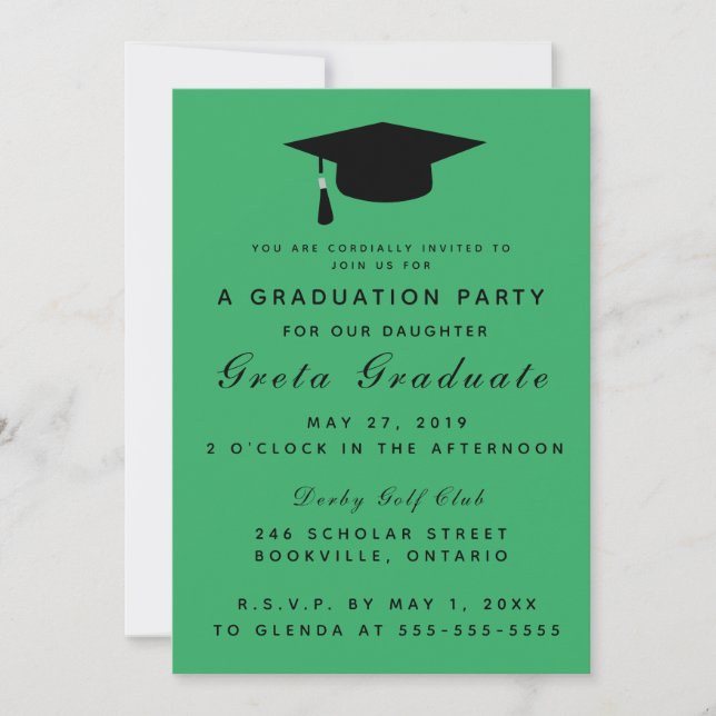 Invitation du Casquette de la fête de graduation m (Devant)