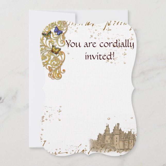 Invitation du château de Fairy Tale (Devant)