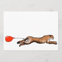 Invitation Du Cheetah Et Du Red Balloon Party