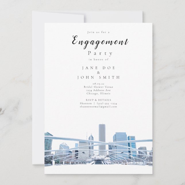 Invitation du Chicago Engagement Party (Devant)