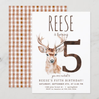 Invitation du cinquième anniversaire de Deer