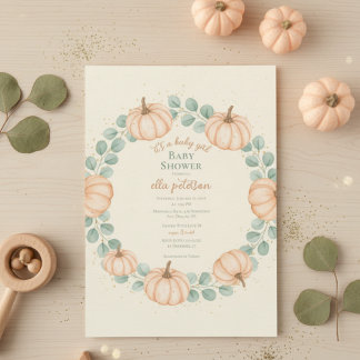 Invitation du Citrouille d'automne Eucalyptus Baby
