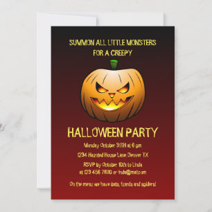 Invitation du Citrouille de l'Halloween déplaisant