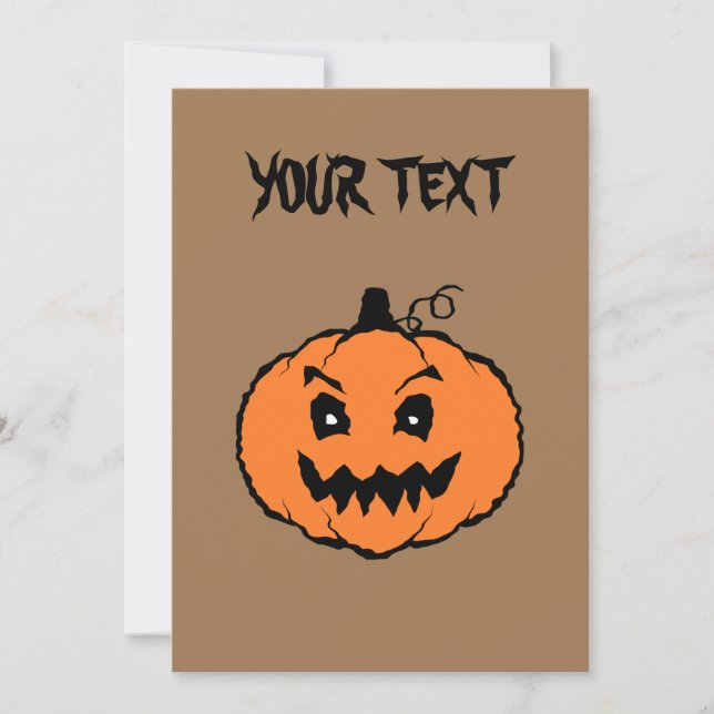 Invitation du Citrouille d'horreur d'Halloween (Devant)